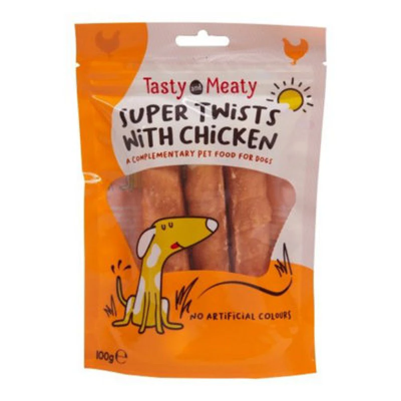 Image of Tasty & Meaty Jumbo Twisters Chicken 100G (Pack Of 12)
