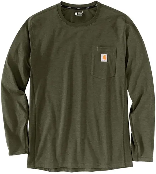 Image of Carhartt Force Flex Pocket Longsleeve Shirt, green, Size 2XL