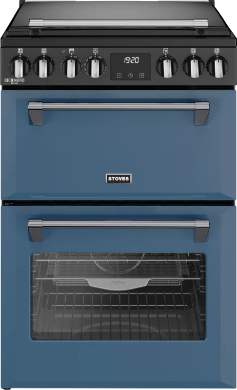 Image of Stoves 60cm wide Double Oven Richmond DX MRA 60Ei RTY Mini Range Electric Cooker with Induction Hob - Twilight Blue - A/A Rated