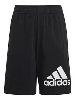Image of adidas Sportswear Junior Essentials Big Logo Short - Black/White, Size 7-8 Years
