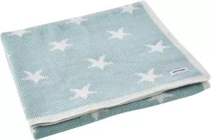 Image of Silentnight Crochet Edge Knitted Blanket, Duck Egg