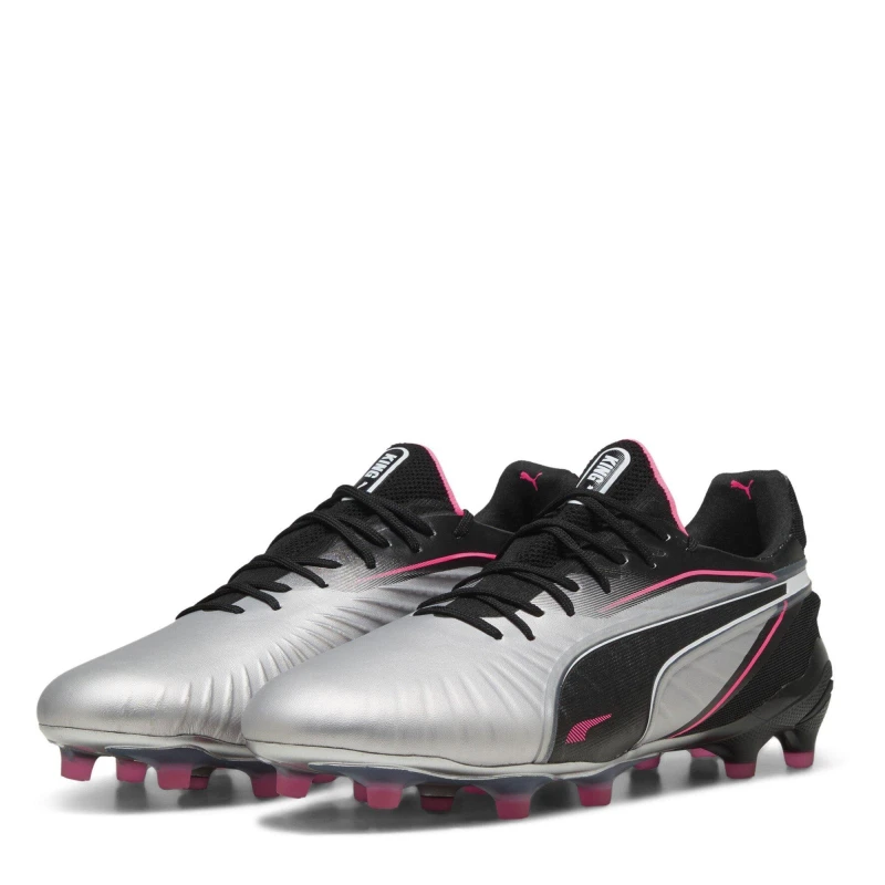 Image of Puma Mens PUMA King Ultimate Firm Ground Football Boots Silver/Black male 6 (39)