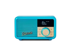 Image of Roberts Revival Petite DAB DAB+ FM RDS digital radio rechargeable batteries USB charge Electric Blue