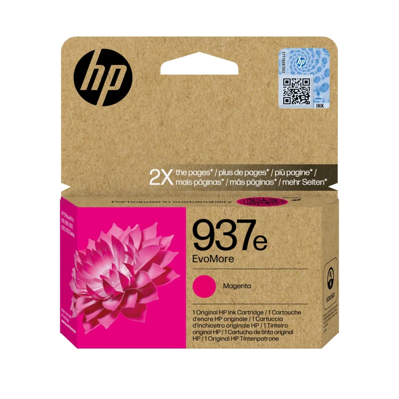 Image of HP 937e EvoMore Magenta High Capacity Ink Cartridge - 4S6W7NE (Original)
