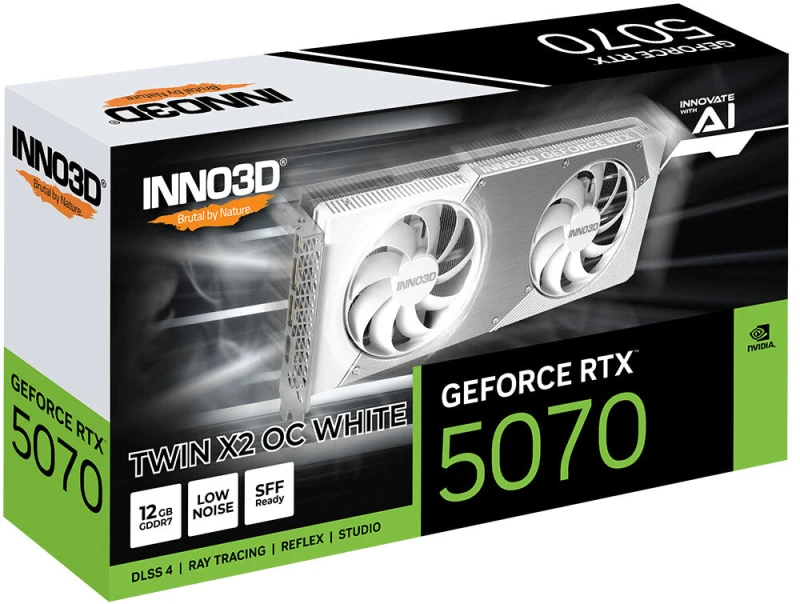 Image of INNO3D GeForce RTX 5070 12GB TWIN X2 OC GDDR7 Graphics Card - White - N50702-12D7X-195064W