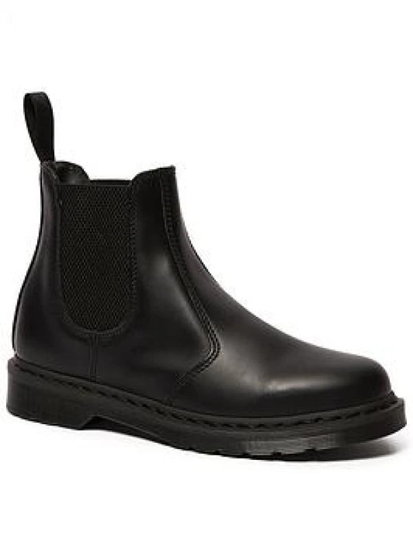 Image of Dr. Martens 2976 Mono Smooth Leather Unisex Ankle Boots - Black - Size:UK 6