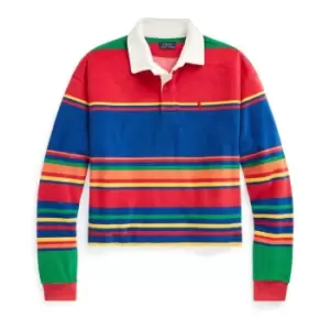 Image of Polo Ralph Lauren Long Sleeve Cropped Rugby Top - Multi