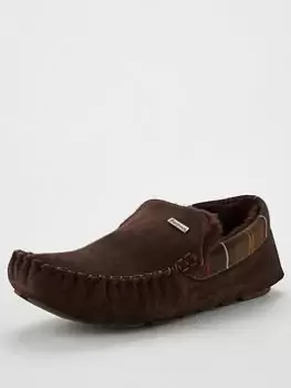 Image of Barbour Monty Slippers - Brown Suede, Brown Suede, Size 12, Men