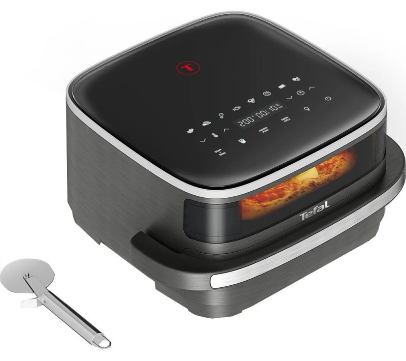 Image of TEFAL Easy Fry FW402HG0 Air Fryer & Pizza Cutter - Black 3045380027121
