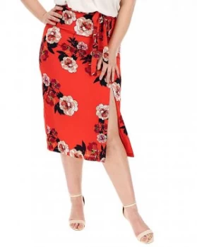 Image of Oasis Curve Floral Midi Skirt