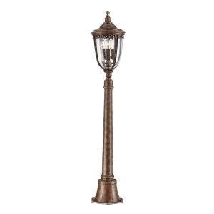 Image of 3 Light Medium Outdoor Bollard Light British Bronze IP44, E14