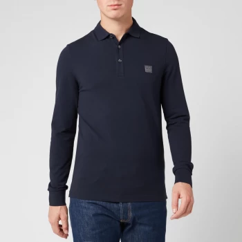Image of Hugo Boss Passerby Long Sleeve Polo Shirt Navy Size XL Men