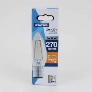Image of Status 2W Candle LED Filament Bulb - BC