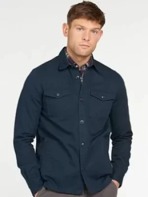 Image of Barbour Essential Twill Overshirt, Navy Size M Men