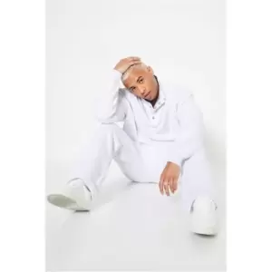 Image of I Saw It First Grey Mens Half Popper Detail Heavyweight Fleece Back Sweat - Grey