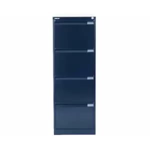 Image of Bisley 4 Drawer Foolscap Filing Cabinet BS4G - Oxford Blue