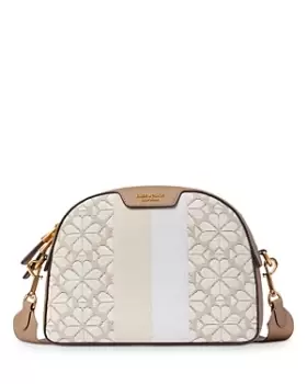 Image of kate spade new york Spade Addy Flower Jacquard Stripe Medium Dome Crossbody Bag