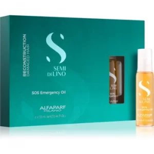 Image of Alfaparf Milano Semi di Lino Reconstruction SOS Emergency Oil Reconstructing Treatment For Damaged Hair In Ampoules 6 x 13 ml