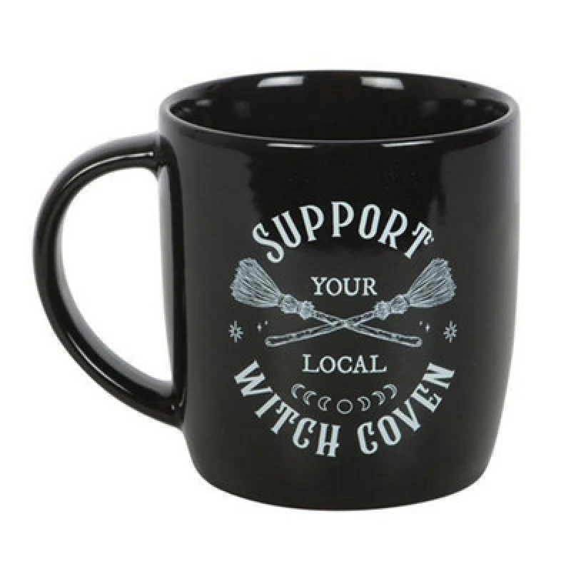 Image of Something Different Something Different Support Your Local Witch Coven Mug in Black One Size Unisex 5063852075379