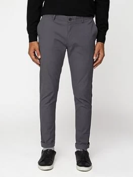 Image of Ben Sherman Slim Stretch Chinos - Dark Grey, Size 28, Inside Leg Long, Men
