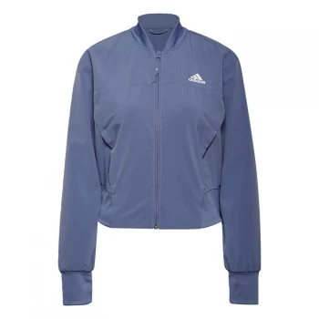 Image of adidas AEROREADY Designed to Move Print Cropped Track Top - Orbit Violet