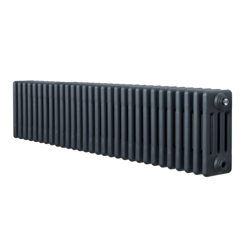 Image of Monstershop Traditional 4 Column Radiator - 300 x 1370mm - Anthracite in Grey Grey Unisex