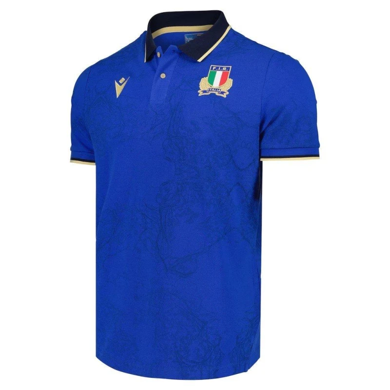Image of Macron Mens Italy Rugby Home Shirt 25/26 Blue male Small