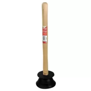 Image of Kingfisher - WOODP2) 5" (13cm) Wooden Handled Sink Drain Plunger