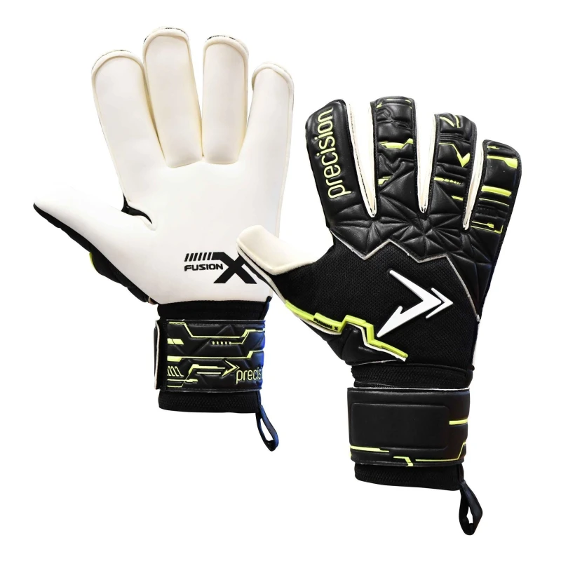 Image of Precision Precision Men Fusion X Pro Giga Roll Finger Goalkeeper Gloves in Black Size: 10 Black 10 Male 5063574341288