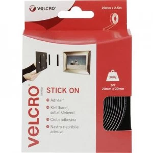 Image of VELCRO VEL-EC60215 Hook-and-loop tape stick-on Hook and loop pad (L x W) 2500 mm x 20 mm Black 2.5 m