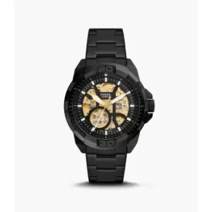 Image of Fossil Mens Bronson Automatic Stainless Steel Watch - Black