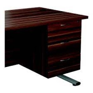 Image of Jemini 655 Fixed Pedestal 3 Drawer Dark Walnut KF74417