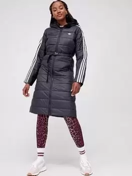 Image of adidas Originals Slim Long Jacket - Black, Size 10, Women