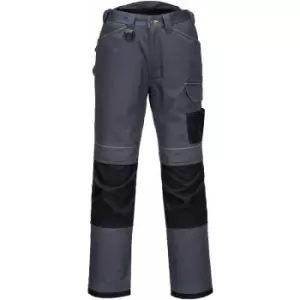 Image of Portwest T601 - Grey/Black 33 Regular PW3 Work Trousers Combat Cargo Pants - Grey/Black