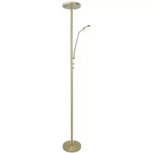Image of Cristal Teo Dimmable LED Floor Lamp 18.5W and Reading Light 4.5W Antique Brass