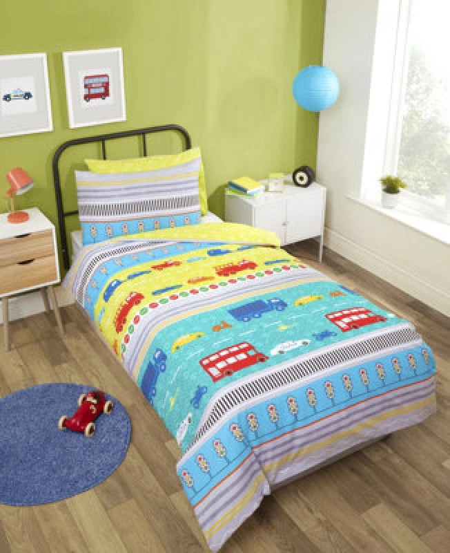 Image of Rapport Home Transport Polycotton Duvet Set With Pillowcase