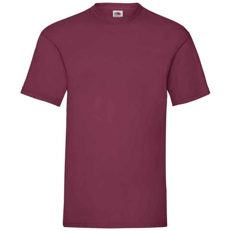 Image of Fruit Of The Loom Fruit of the Loom Men Valueweight T-Shirt in Burgundy Size: Small Burgundy S Male 5063527510341