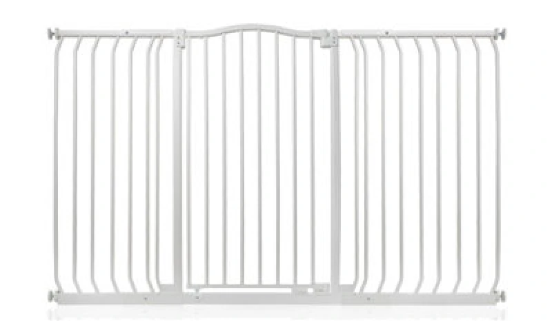 Image of Safetots Extra Tall Curved Top Safety Gate, 152Cm - 161Cm, Matt White, Extra Tall 100Cm In Height, Pressure Fit Stair Gate