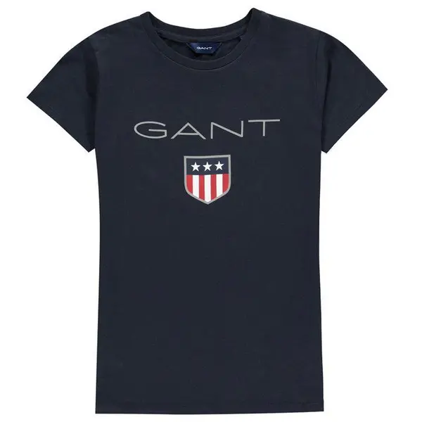 Image of Gant Shield Logo T Shirt - Blue 7 - 8 Years