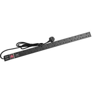 Image of Powercool 1U 12-Way PDU, Vertical Type, UK Sockets, Surge Protected,