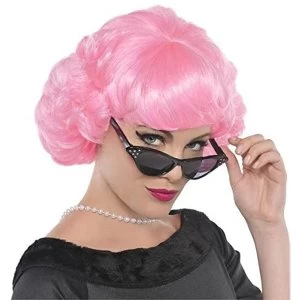 Image of Amscan Grease Frenchy Pink Wig