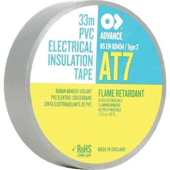 Image of AT7 Grey PVC Insulation Tape - 25MM X 33M