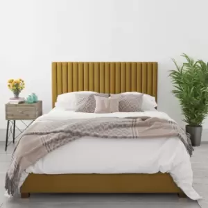 Image of Piccadilly King Size Ottoman Bed in Deep Mustard Velvet