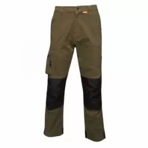 Image of Regatta Mens Scandal Stretch Work Trousers - Regular (33in) (Dark Khaki)