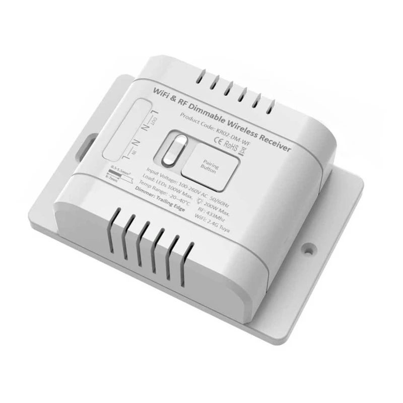 Image of Culina 1 Channel Smart Tuya RF & WiFi Kinetic Dimmable Switch White