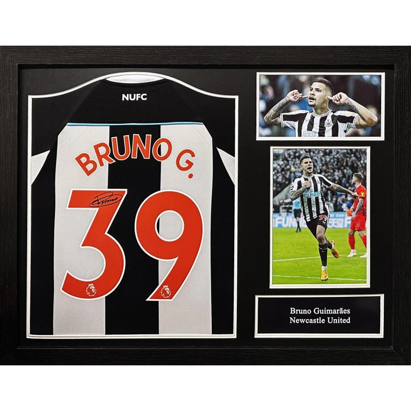 Image of AllStarSignings Ltd Bruno Guimaraes signed & framed Newcastle United s Black unisex One Size