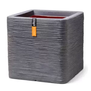Image of Capi Europe Square Planter Rib NL 40x40x40 - Dark Grey
