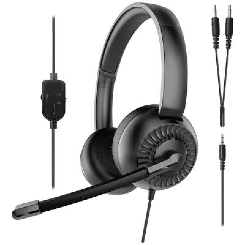 Image of Speedlink SpeedLink METIS On-ear headset Corded (1075100) Stereo Black Headset, Volume control, Microphone mute SL-870006-BK