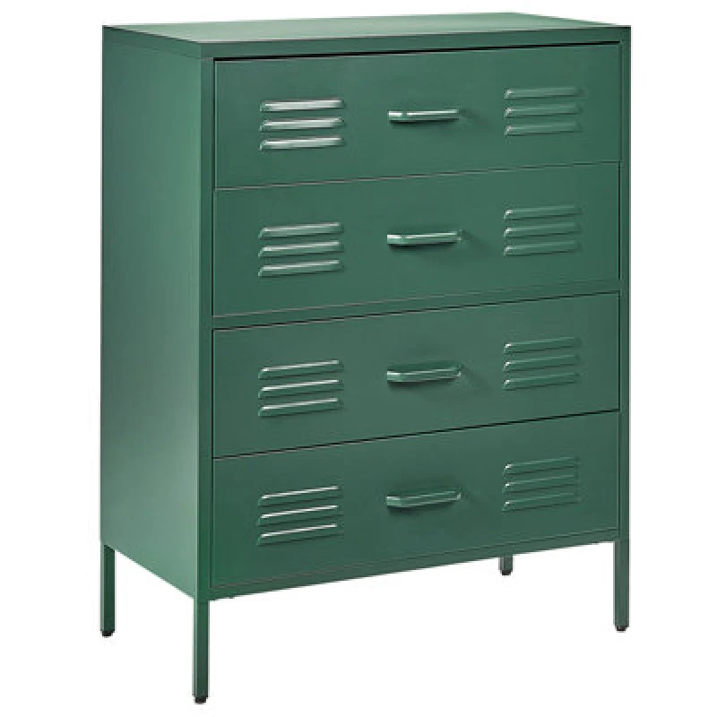Image of Beliani Chest Of Drawers Enago Metal Dark Green