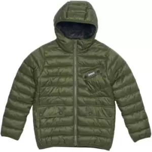 Image of Barbour International Boys Ouston Hooded Quilted Jacket - Green